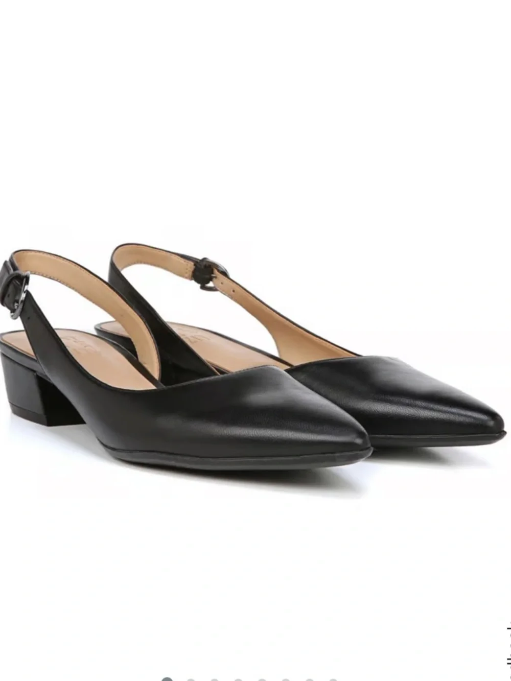 Naturalizer Banks Black Pointed-Toe Slingback Low Heel Mules Size 6.5 - Picture 1 of 9
